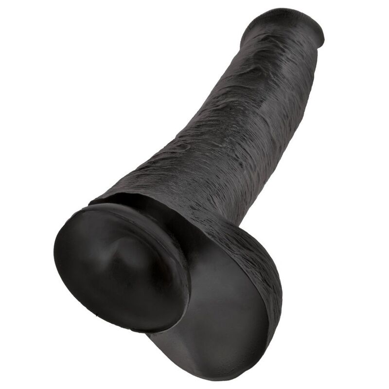 Godemichet Réaliste Testicules 38 cm Noir - King Cock