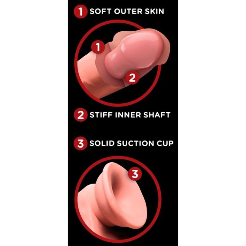 Godemiché Réaliste Triple Densité Testicules Mobiles 23 cm - King Cock