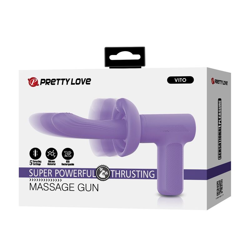 Pistolet de Massage Vito à Poussée 5 Modes Violet - Pretty Love