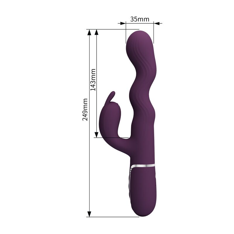 Vibromasseur Lapin Loursen Poussée 7 Modes Rechargeable - Pretty Love