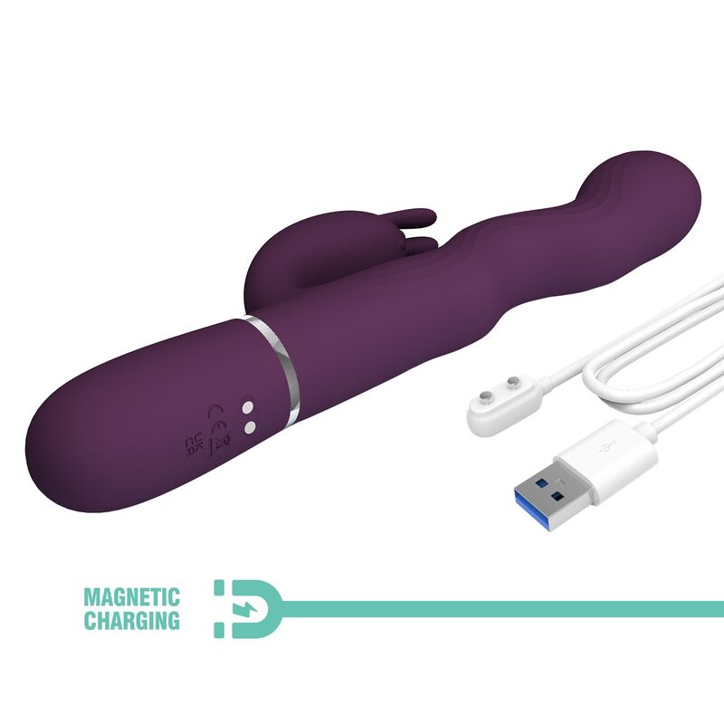 Vibromasseur Lapin Loursen Poussée 7 Modes Rechargeable - Pretty Love