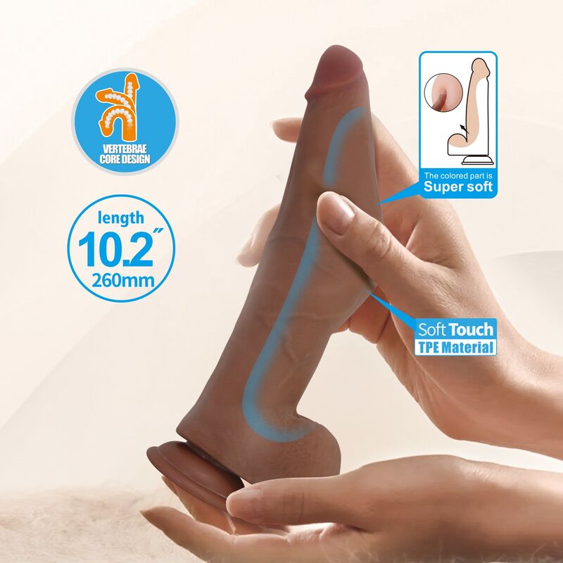 Gode Flexible Réaliste Ulric 26 cm Ø 5,5 cm TPE Marron - Pretty Love