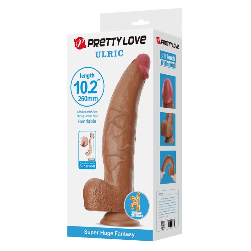 Gode Flexible Réaliste Ulric 26 cm Ø 5,5 cm TPE Marron - Pretty Love