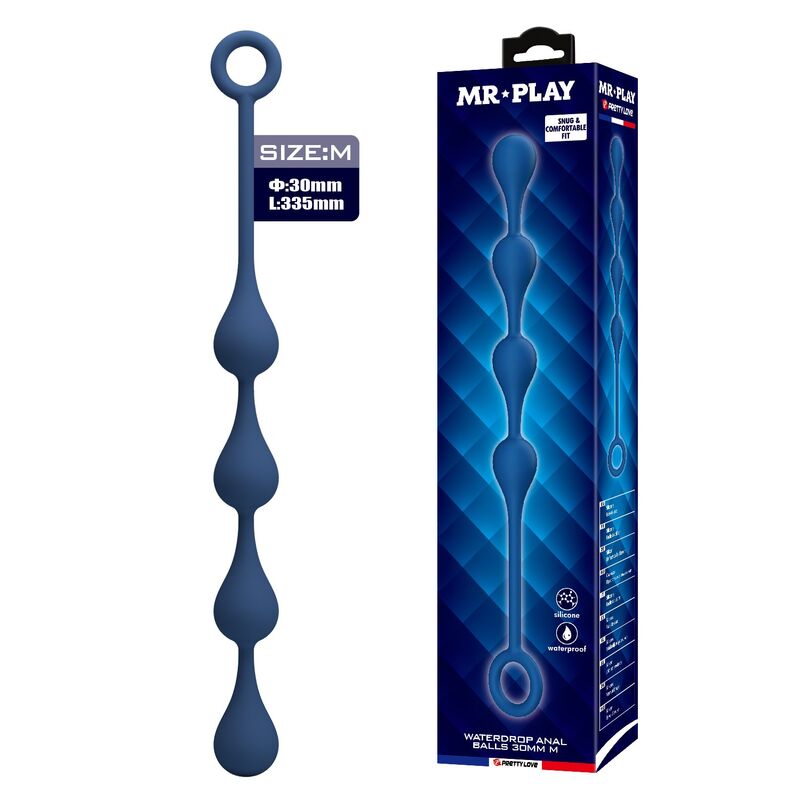 Perles Anales en Silicone Taille M 33 cm - MR PLAY