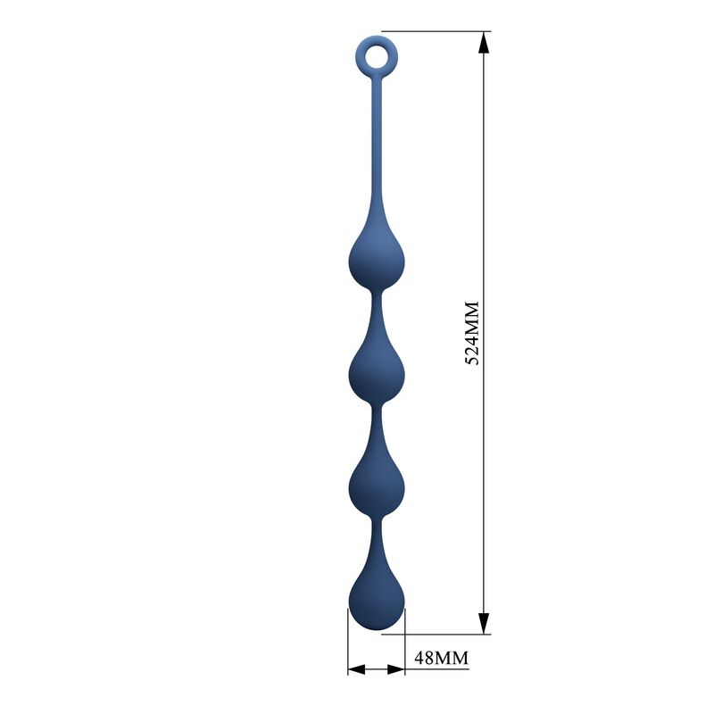 Perles Anales Silicone Bleu XL 52,5 cm - MR Play