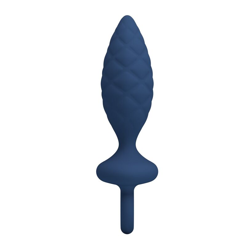 Plug Anal Texturé Anneau Bleu Taille L - MR PLAY