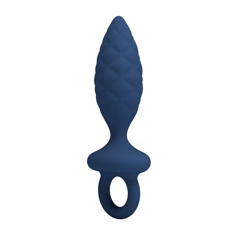 Plug Anal Texturé Anneau Bleu Taille S - MR PLAY