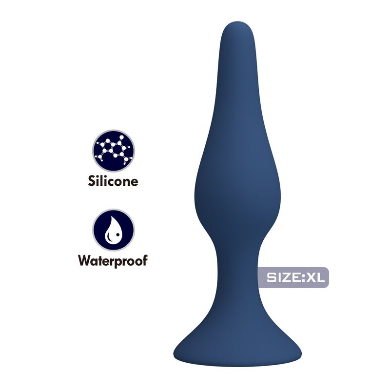 Plug Anal Conique Silicone Bleu XL - MR PLAY