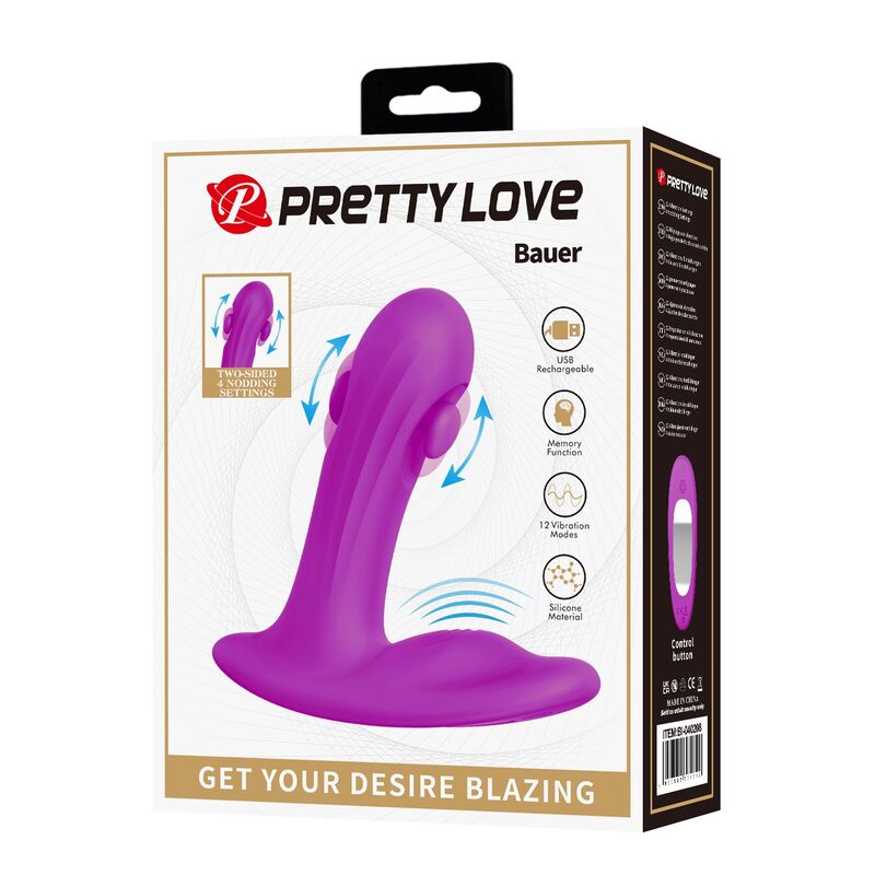 Masseur de Prostate Bauer 12 Modes Rechargeable Violet - Pretty Love