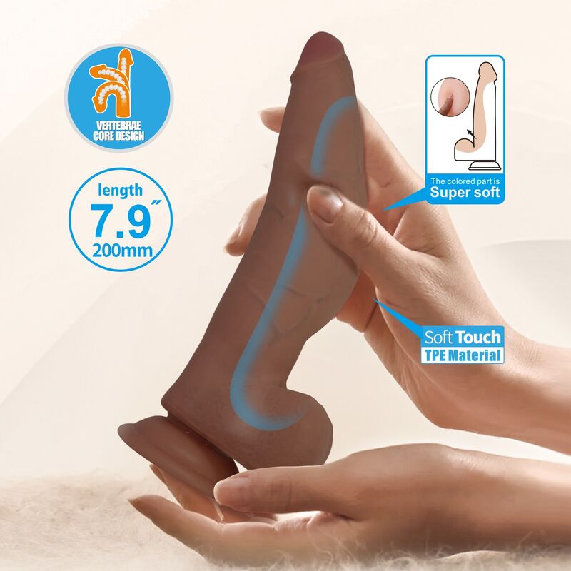 Gode Réaliste Flexible Cuthbert 20 cm TPE - Pretty Love
