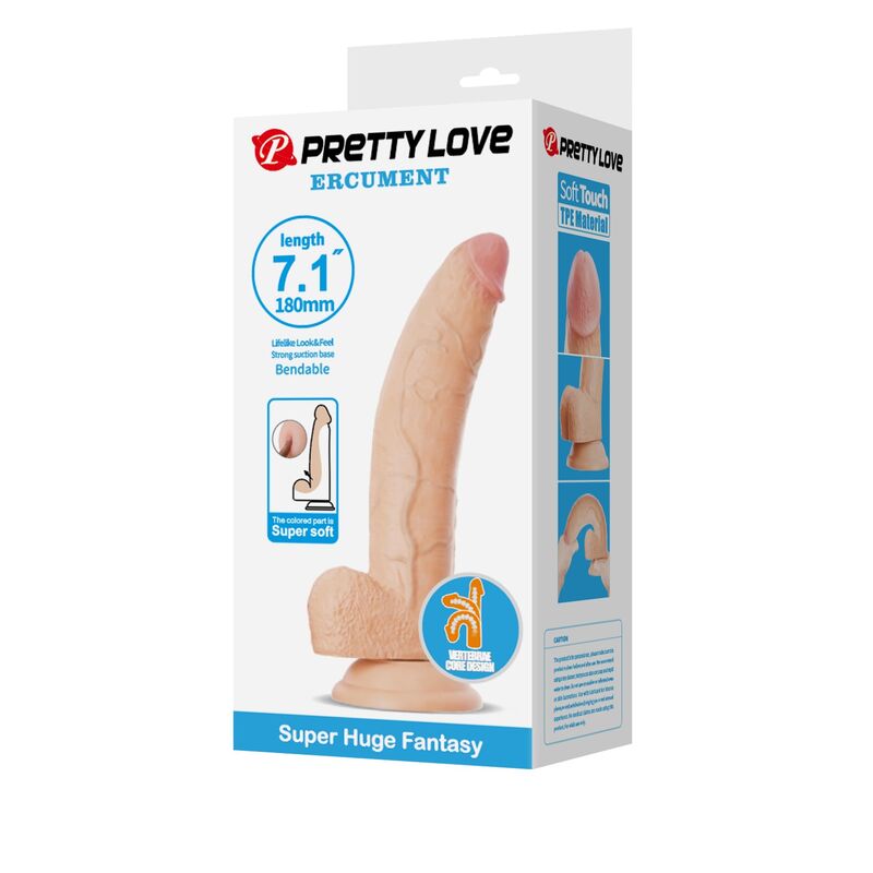 Gode Réaliste Ellcument Flexible 18 cm TPE Naturel - Pretty Love
