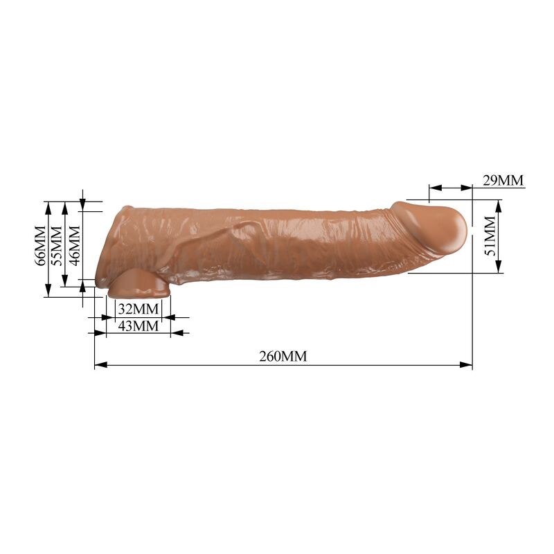 Manchon Extension Pénis Ajustable 26 cm Ø 4 cm Naturel - Pretty Love