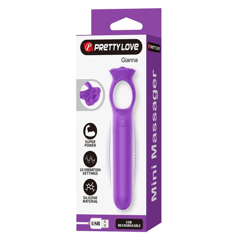 Mini-Vibrateur Masseur Rechargeable Giana Violet - Pretty Love