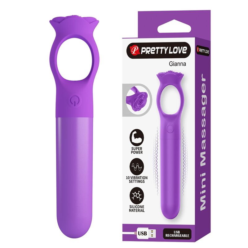 Mini-Vibrateur Masseur Rechargeable Giana Violet - Pretty Love