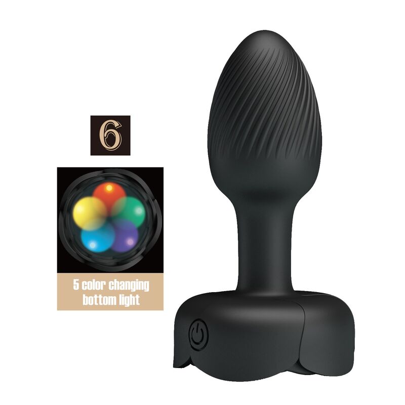 Plug Anal Vibrant 10 Modes Rechargeable Noir - Pretty Love