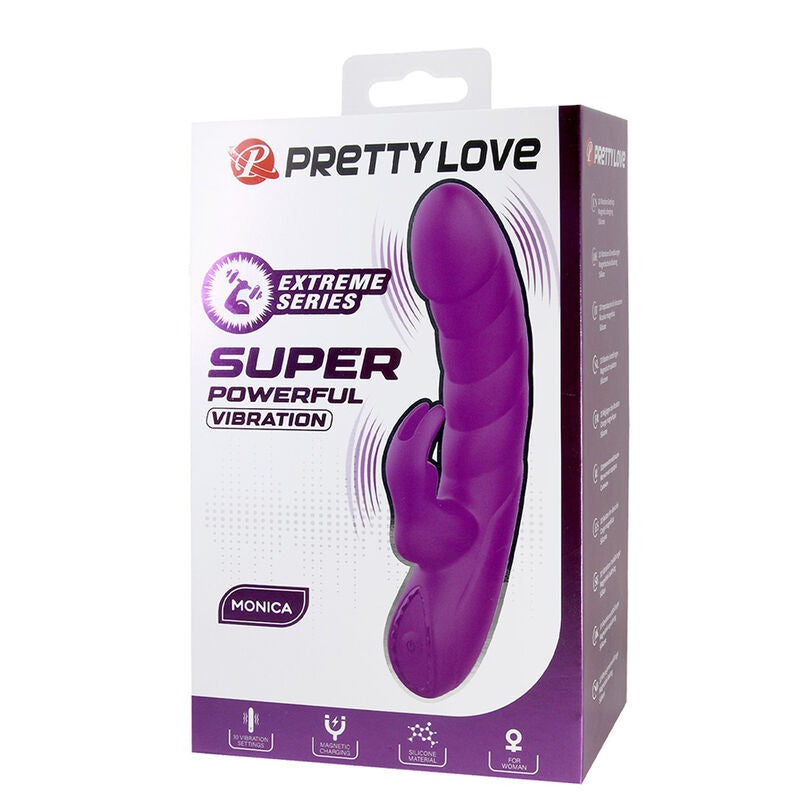 Vibromasseur Monica Double Stimulation Rechargeable Violet - Pretty Love