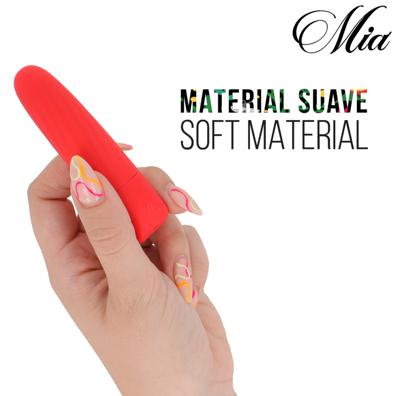 Mini Vibromasseur Rechargeable USB Rouge 12 Modes - Mia