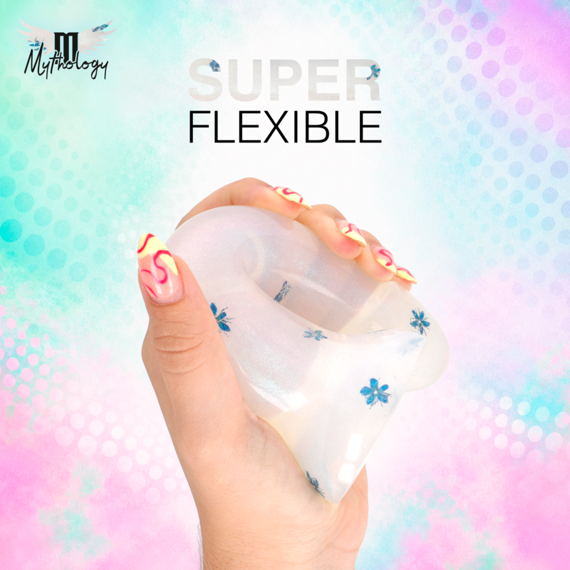 Gode Silicone Lyra 4 Transparent Fleurs 17 cm - Mythology