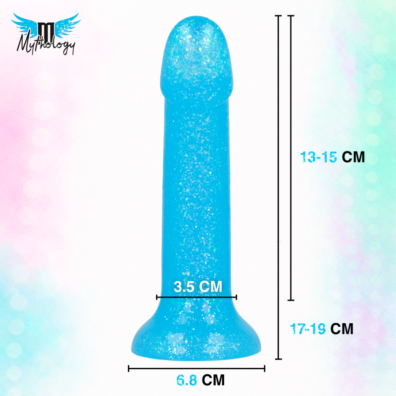 Gode Dildo Lyra 8 Silicone 17 cm Bleu Clair Moucheté - Mythology