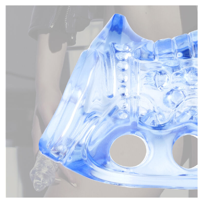 Masturbateur Manuel FleshSkins Grip Blue Ice Translucide - Fleshlight