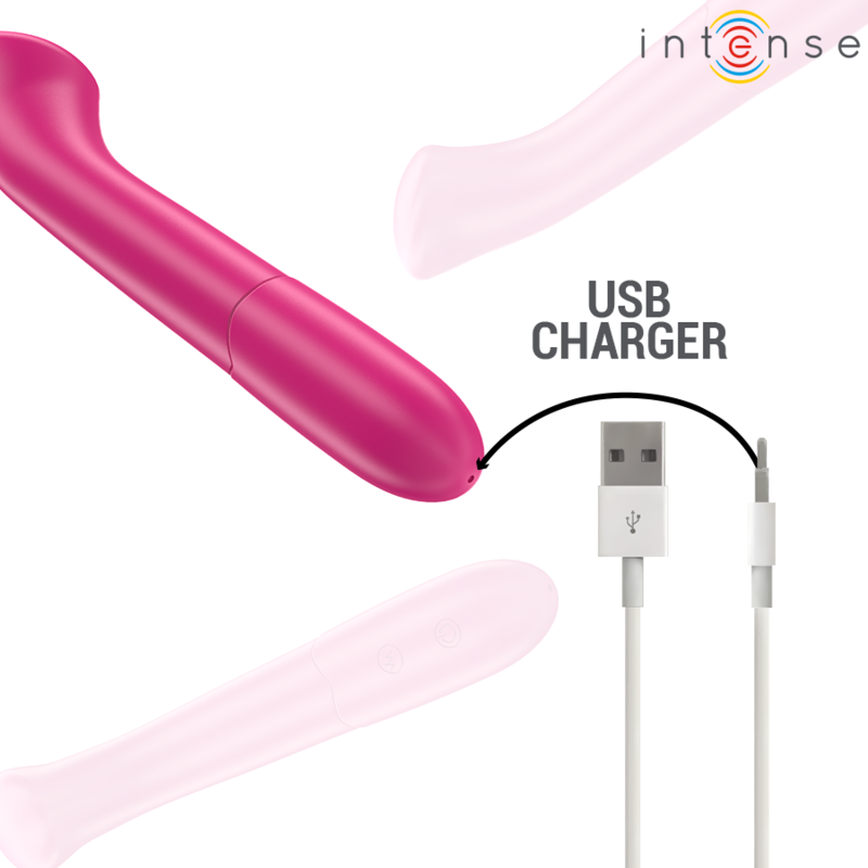 Vibromasseur Paty Flexible 19 cm 10 Vibrations Rose - Intense