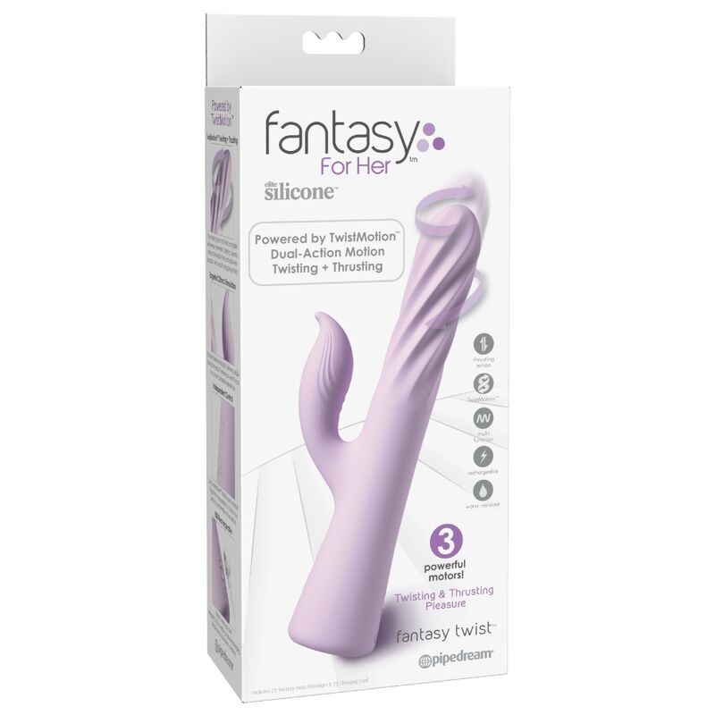 Vibromasseur Fantasy Twist Rotation Poussée Violet - Fantasy For Her