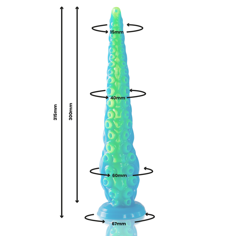 Gode Tentacules Fluorescents Scylla 31,5 cm Grande Taille - Epic