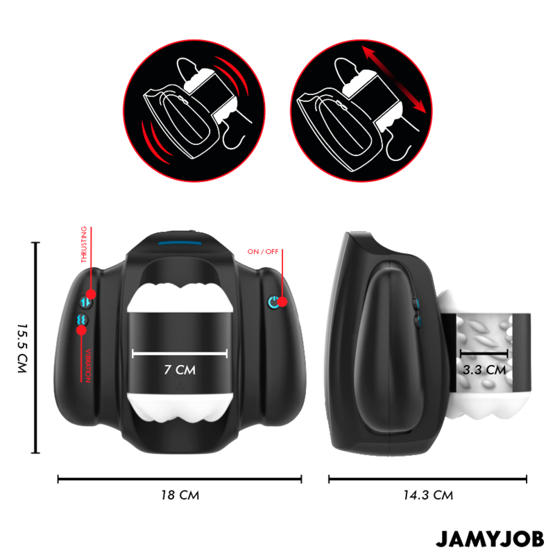 Masturbateur Automatique Play-R Vibration Support Téléphone Noir - Jamyjob