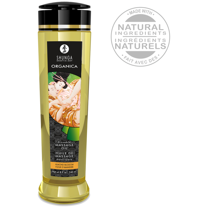 SHUNGA - ORGANICA HUILE DE MASSAGE COMESTIBLE FLEUR D'AMANDIER 240 ML