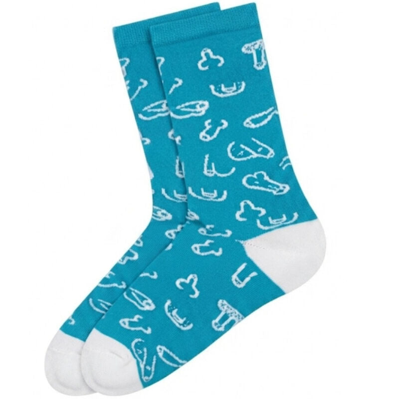 Chaussettes Bleues Motif Pénis Pointures 35-40 - Diablo Picante