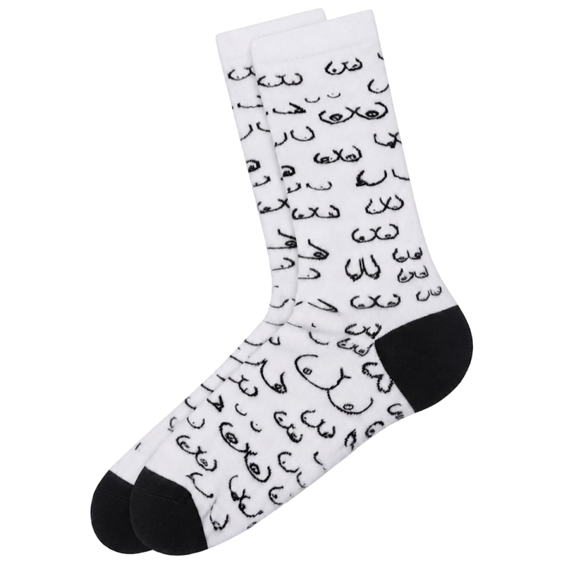 Chaussettes Fantaisie Motif Seins Blanc 41-45 - Diablo Picante
