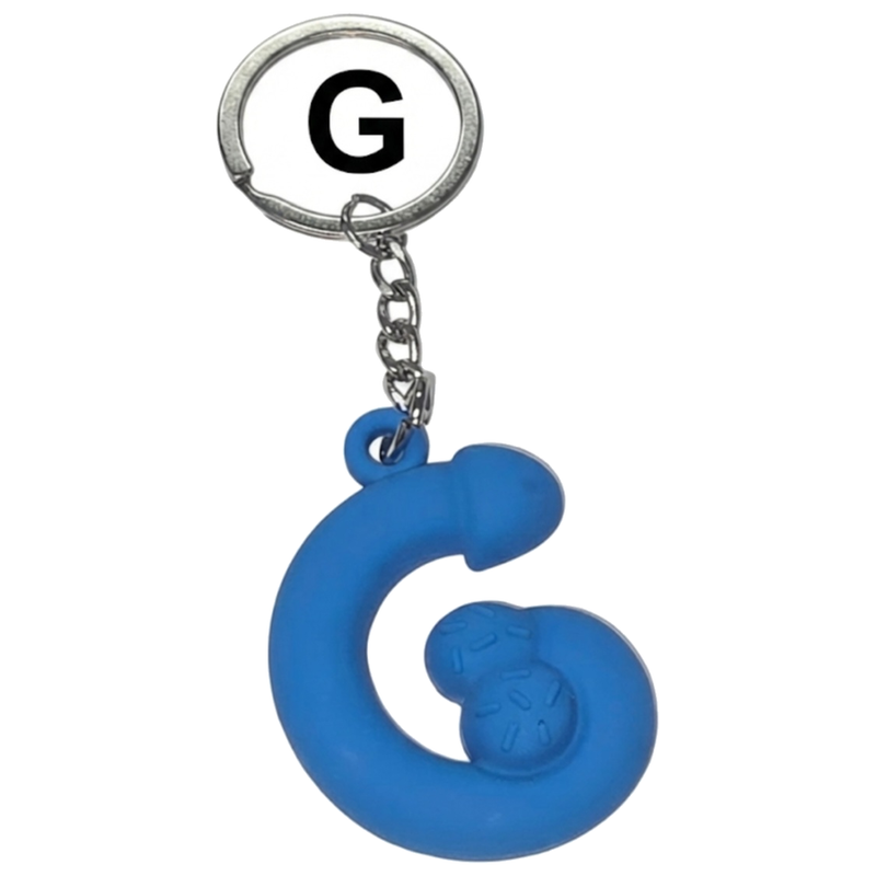Porte-clés Pénis Bleu Parfumé Lettre G - Diablo Picante