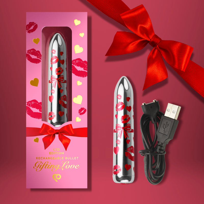 ROCKS-OFF - GIFTING LOVE MINI VIBRATEUR BULLET RECHARGEABLE AVEC 16 FONCTIONS ARGENT