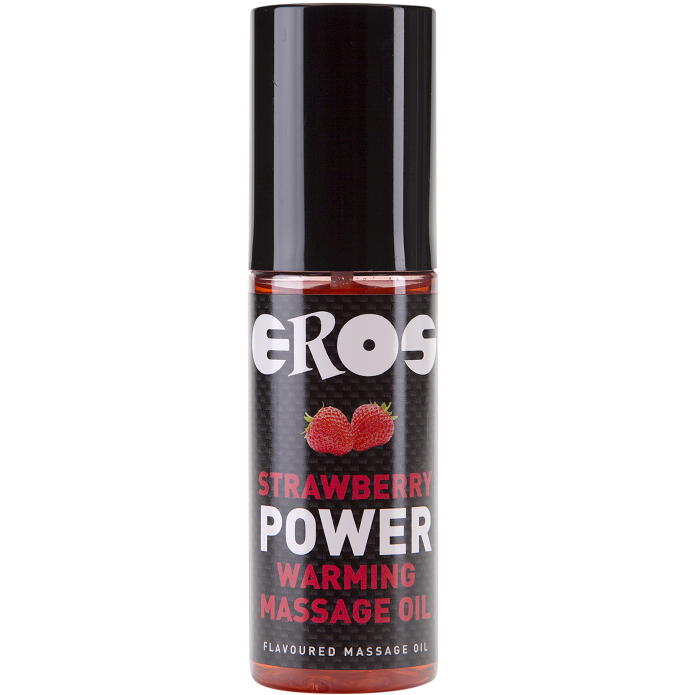 Huile de Massage Chauffante Fraise 100ml - Eros