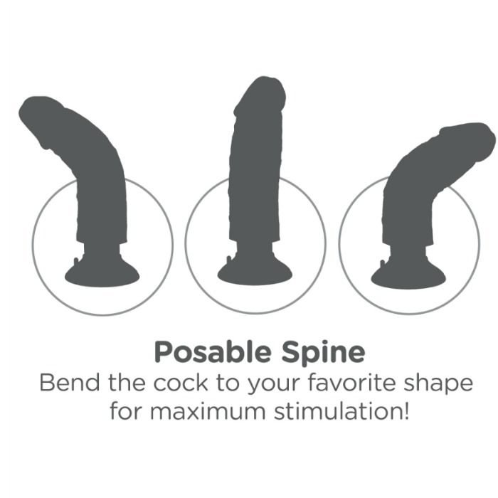 Gode Vibrateur Réaliste avec Testicules 23 cm Couleur Chair - King Cock