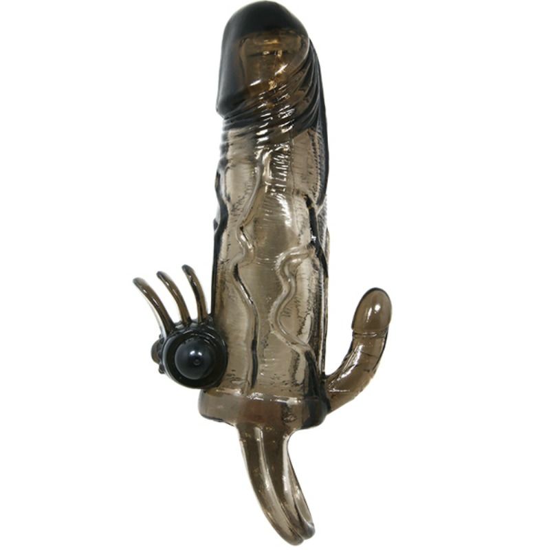 Baile - Gaine à Pénis Vibrant avec stimulation Clitoris Noir - 16,5 cm