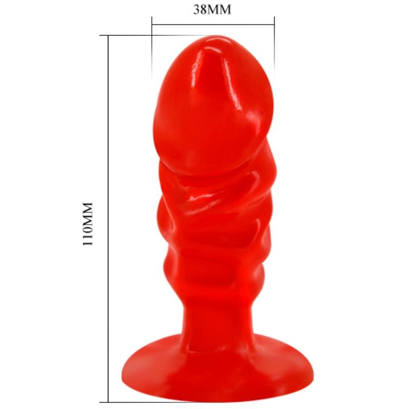 Baile - Plug Anal souple avec Ventouse - Rouge