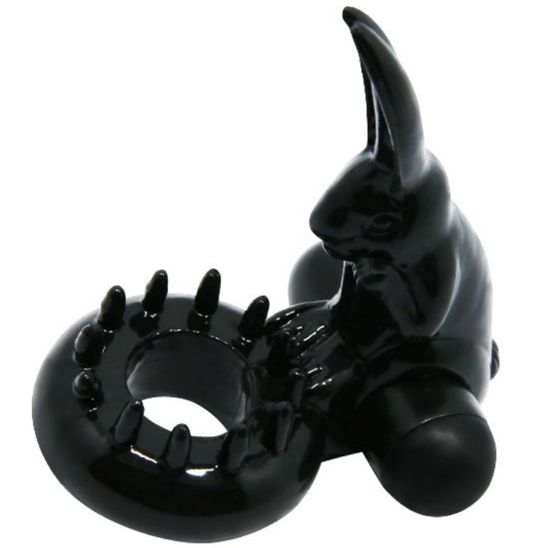 Baile - Anneau Pénien Vibrant en Forme de Lapin Sweet Ring - Noir
