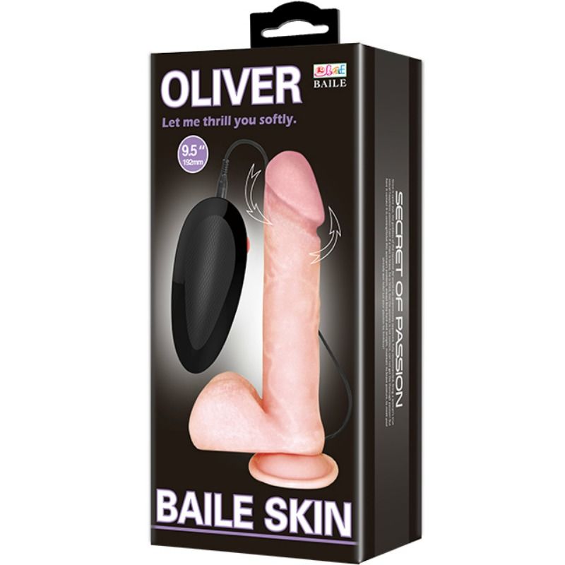 Baile - Gode Vibrant avec Ventouse Réaliste Oliver - 19,5 cm