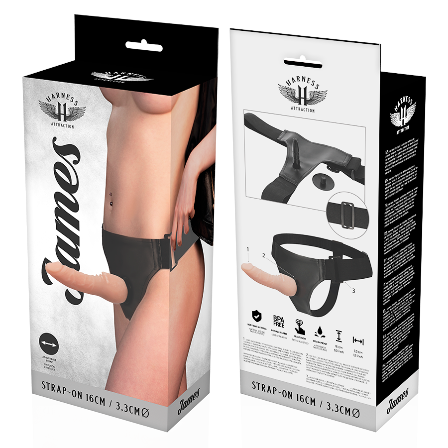 Harness Attraction – Gode ceinture réaliste James – 16 cm