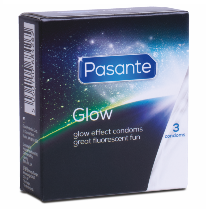Préservatifs fluorescents Glow Pack de 3 - Pasante - PASANTE
