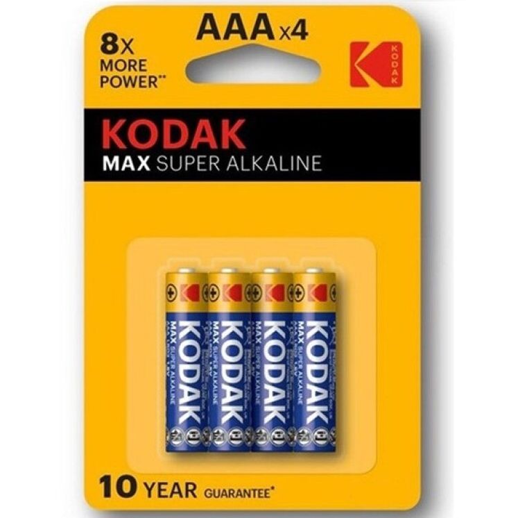 Piles alcalines AAA LR03 Max Super pack de 4 - Kodak - KODAK