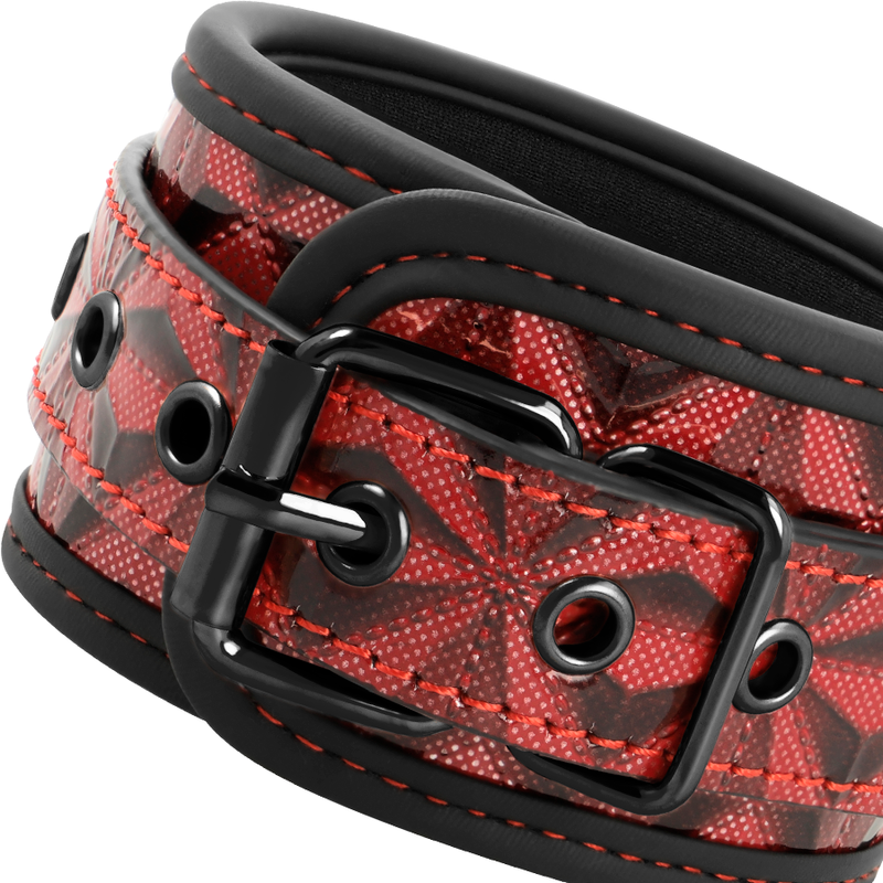Bracelets Chevilles Cuir Vegan Rouge Rembourré - Begme - Begme Fetish Games