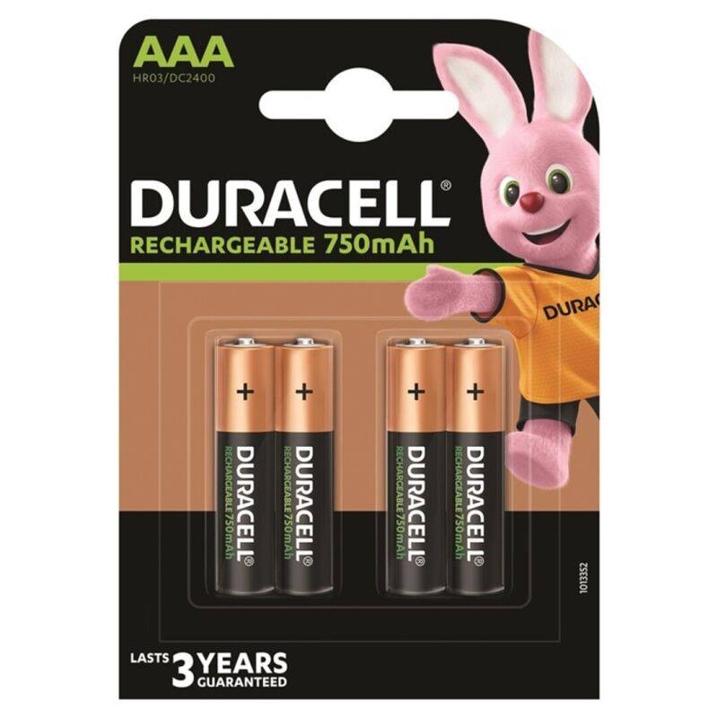 Piles rechargeables AAA HR03 750mAh pack de 4 - Duracell - DURACELL