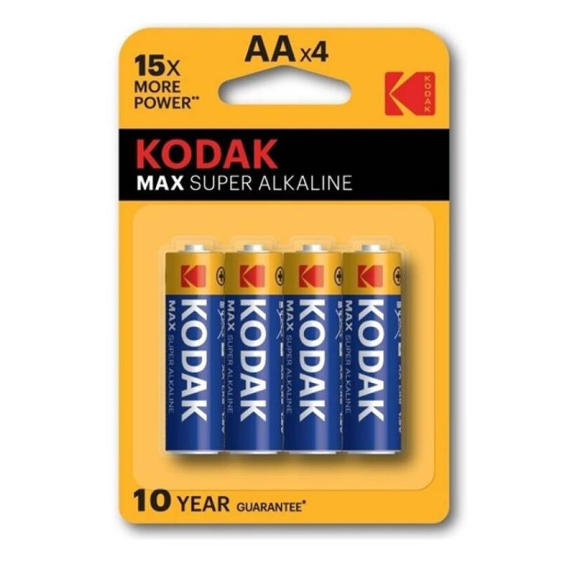 Piles alcalines Kodak Max AA LR6 pack de 4 - Kodak - KODAK