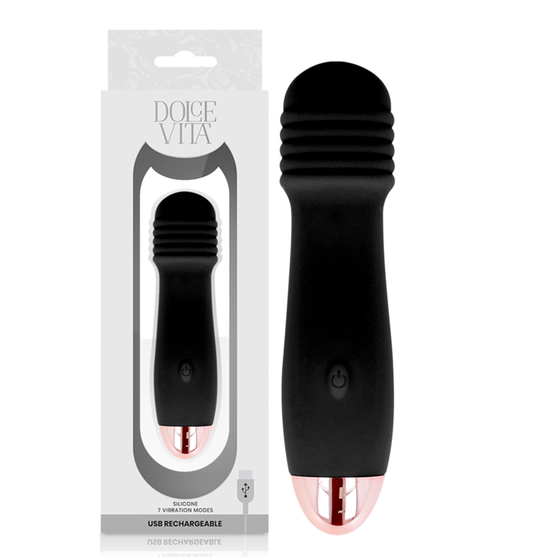 Mini Vibrateur Rechargeable Dolce Vita Noir 7 Vitesses - Dolce Vita