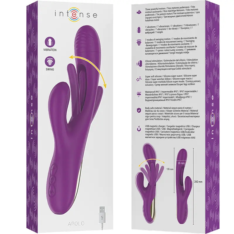 Vibrateur Rabbit Apolo Violet - Intense