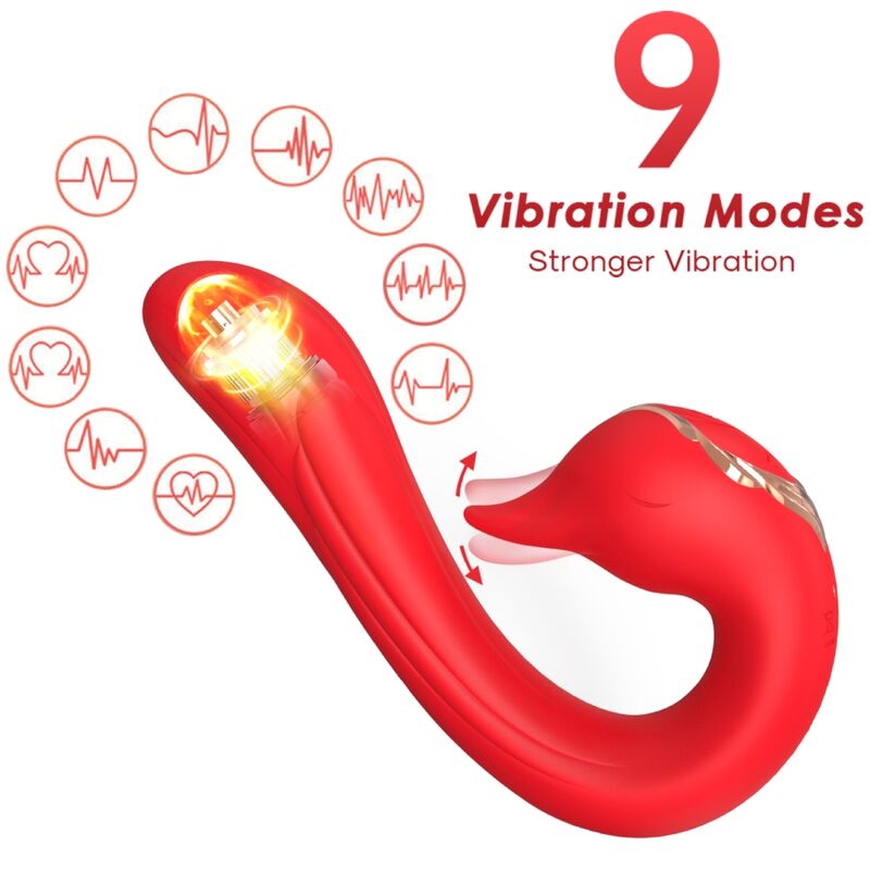 Vibrateur Delfin Multiposition et Effet Chaleur Rouge - Armony