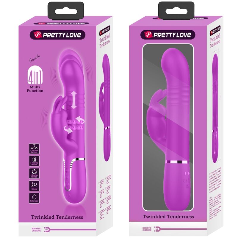 Pretty Love – Vibromasseur Rabbit Coale Multifonction 4 en 1 Violet