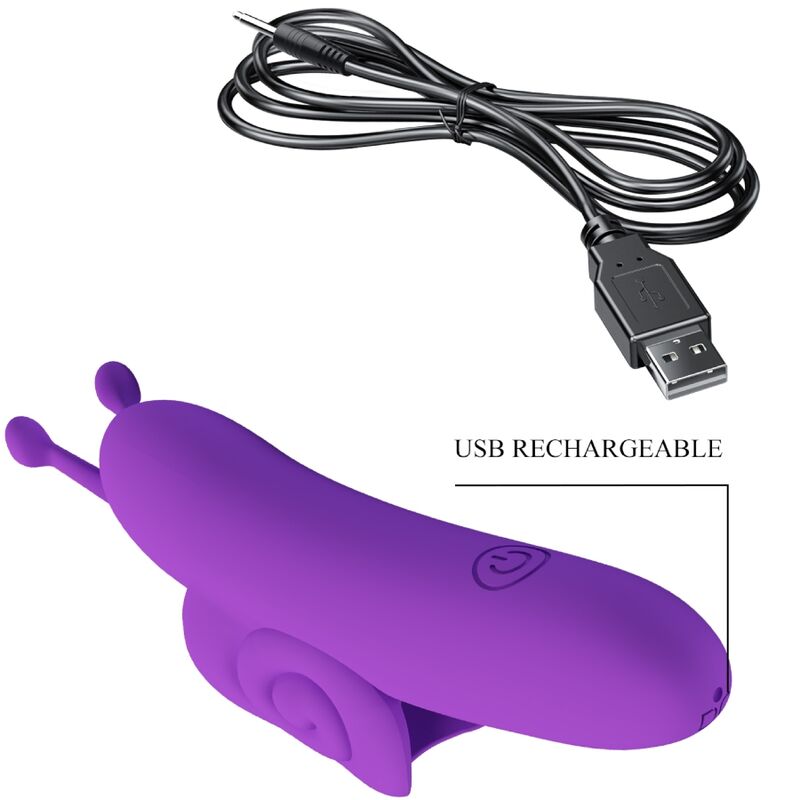 Pretty Love – Doigt Vibrant Rechargeable 10 Modes de Vibration – Violet